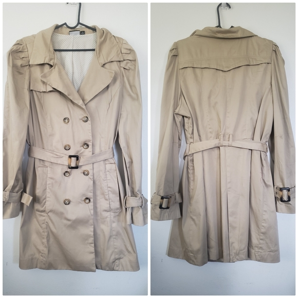 Allen B. By Allen Schwartz Jackets & Blazers - Allen B. by Allen Schwartz Tan Trench Coat